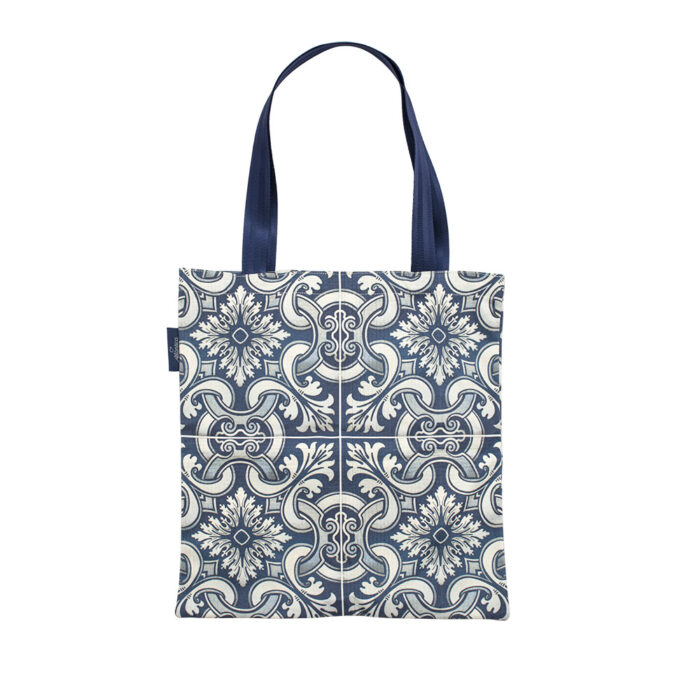 Baumwoll-Einkaufstasche - Blaue Fliese