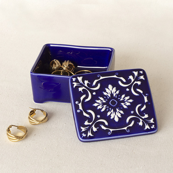 Joyero de Cerámica AZULEJO - Azul