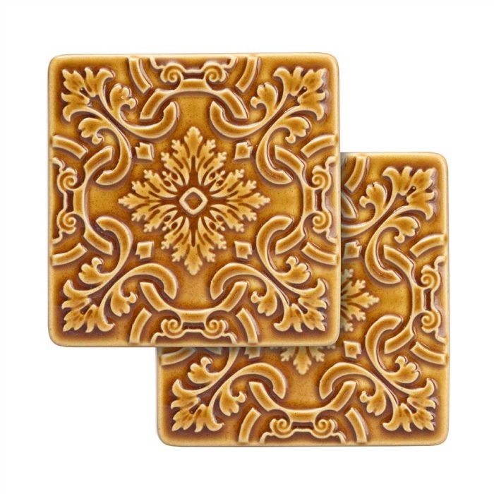 Posavasos AZULEJO  - Conjunto de 2 - Ocre