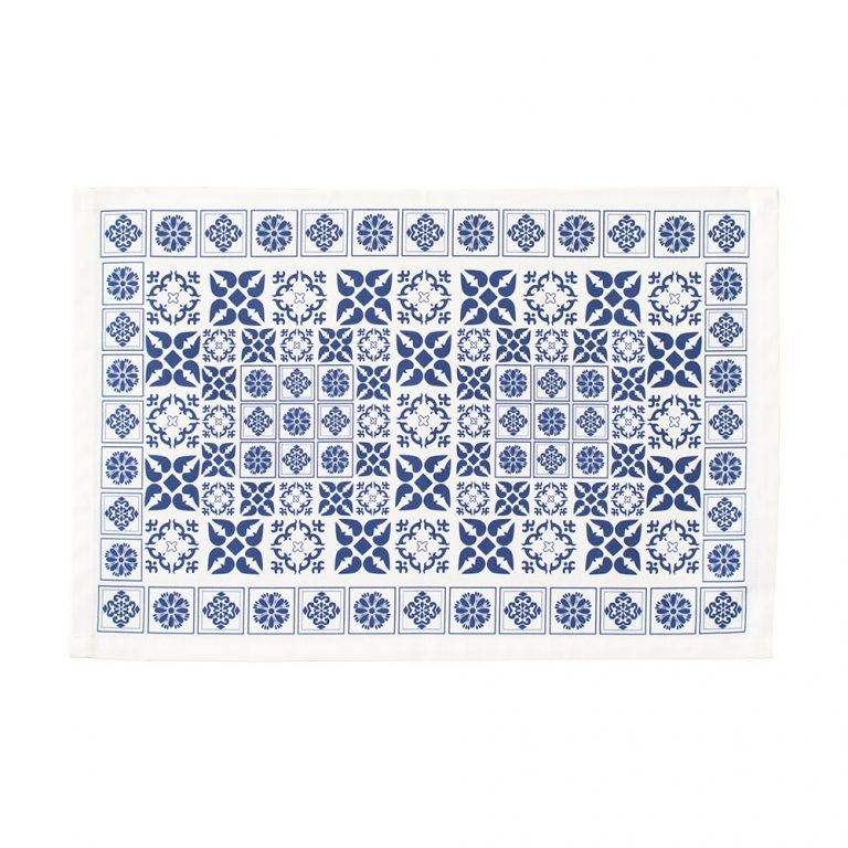 Manteles Individuales Algodón AZULEJO - Conjunto de 2 - Azul