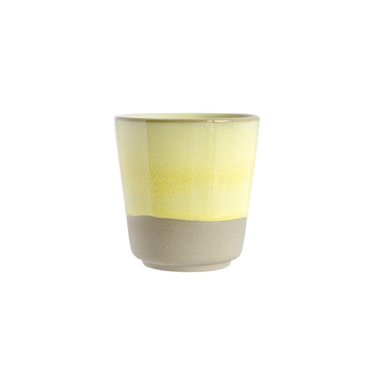 Espresso coffee cup ceramic yellow