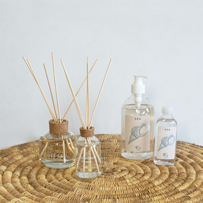 Pack Fresh - Fragrance Diffuser 200ml + Fragrance Diffuser 100ml & Alcohol Gel 500ml + Alcohol Gel 100ml - Sea