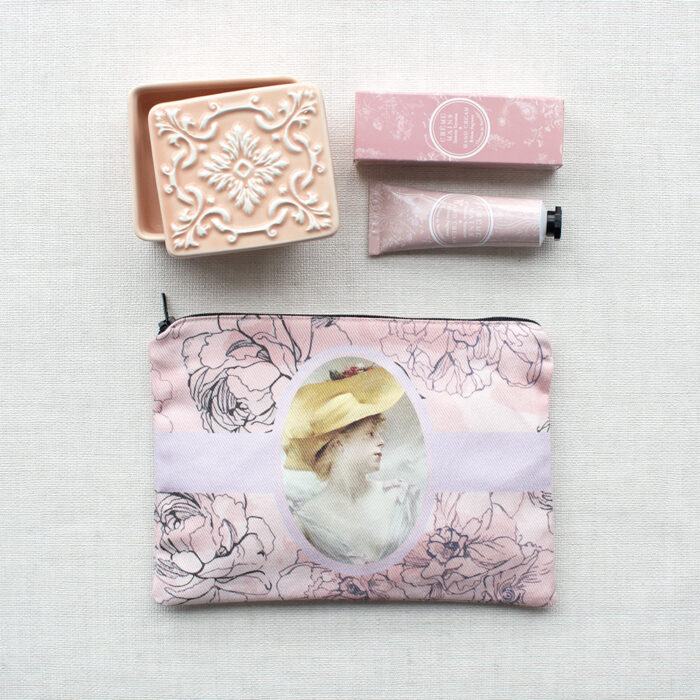 Pack romantic - caixa de jóias + bolsa + creme mãos - rosa