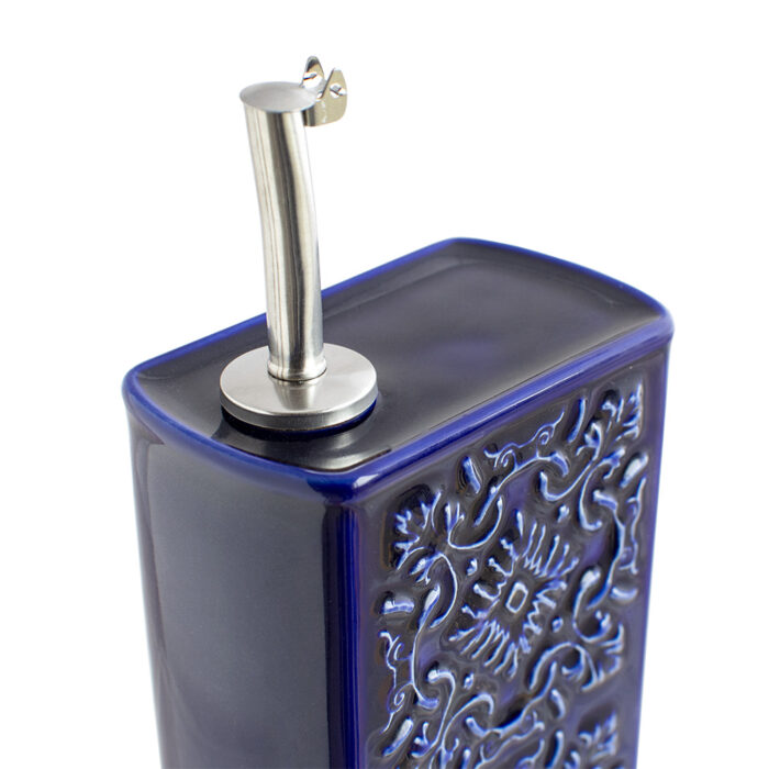 Garrafa de azeite azul frente 2