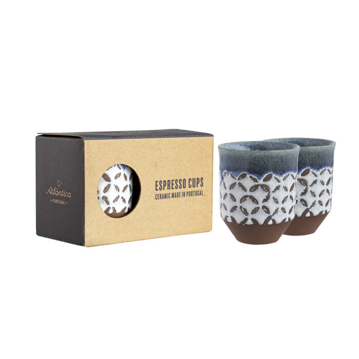 Vaso Café Espresso AROMA - Conjunto de 2 - Azul / Blanco