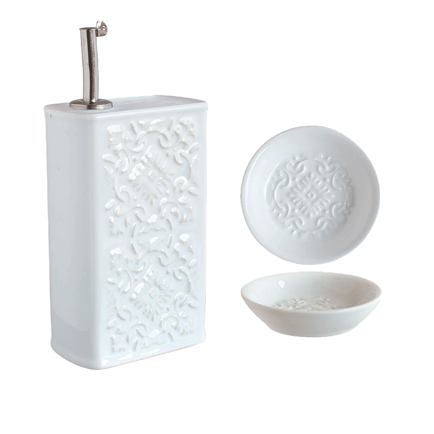 Olive Oil Bottle + 2 Tile Plates AZULEJO 3 Olive oil bottle + 2 tile plates azulejo - image 3