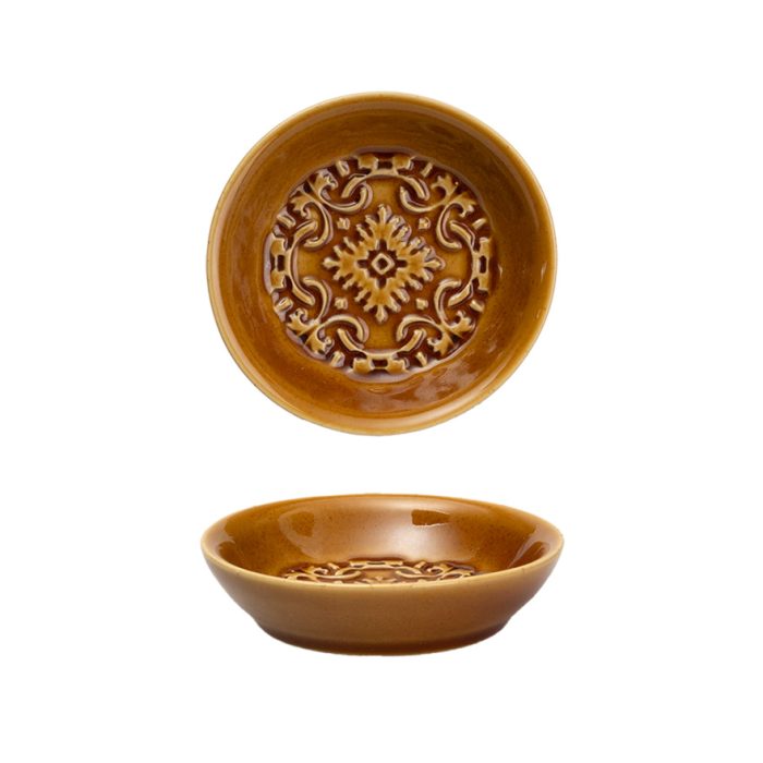 AZULEJO Olive Oil Plates - Set of 2 - Olive Oil Plates Ocre