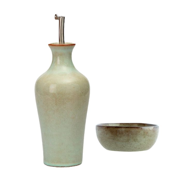 Olive Oil Dispenser + Bowl BREEZY – Green